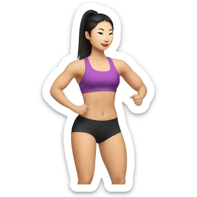 HIIT workout Asian women sticker