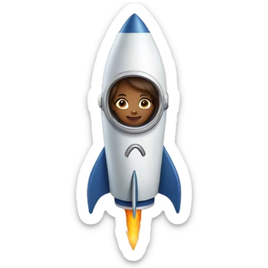 Girl in a rocket sticker