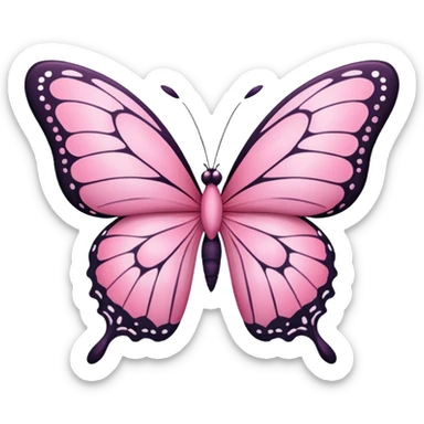 Un papillon rose sticker
