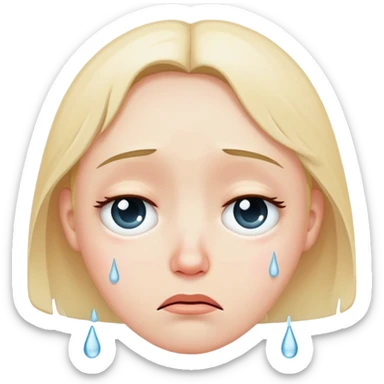 sad face with tears sticker