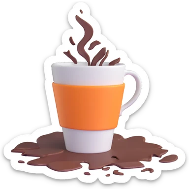 broken coffee cup sticker