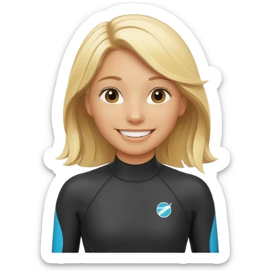 blonde haired white skinned surfer girl sticker