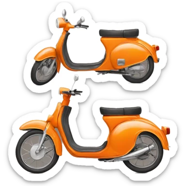 Orange vintage moped sticker