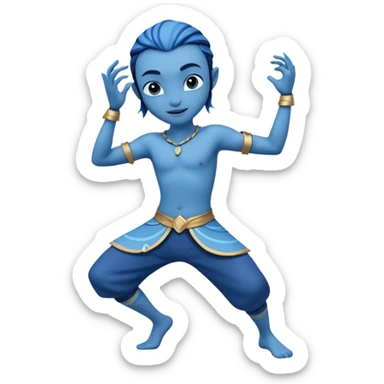 Avatar dancing blue character  sticker