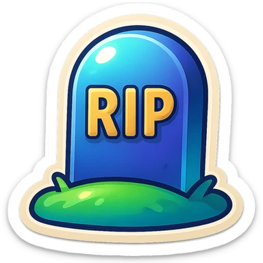 generate emoji of grave in retro old style  sticker