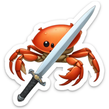 crab with a sword sticker