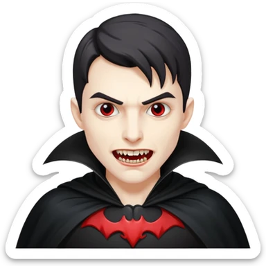 Vampire – Pale figure with fangs and cape sticker