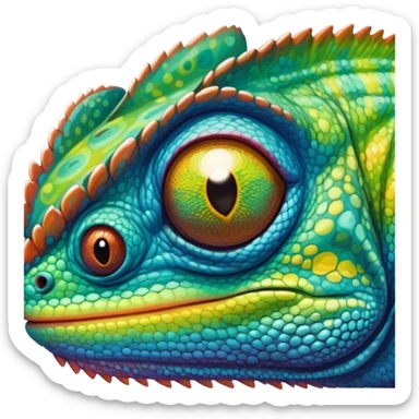chameleon face sticker