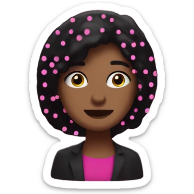 speech bubble dots pink black woman animated gif sticker