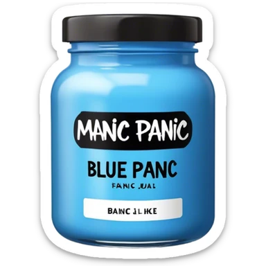 jar of blue manic panic hair dye with black lid sticker