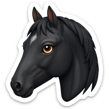 Black horse face sticker