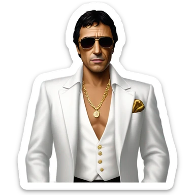 Tony Montana with 3 supermodels sticker