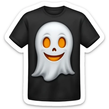Black t-shirt with a Halloween ghost on it sticker