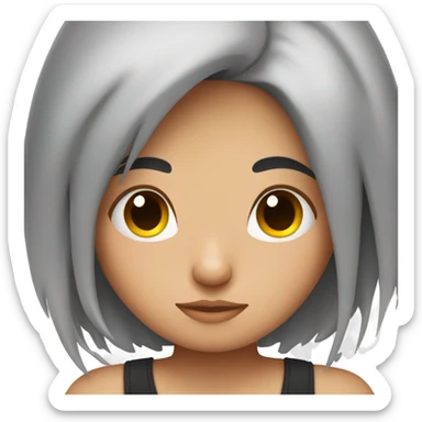 Sleepy Girl with black and red hair  sticker