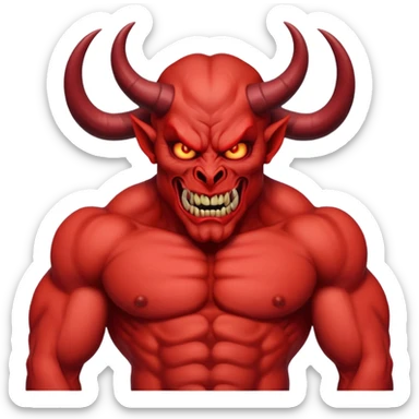 satan head and torso sticker