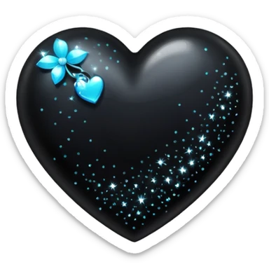 Black heart with sparkles sticker