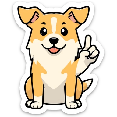 dog with middle finger sticker