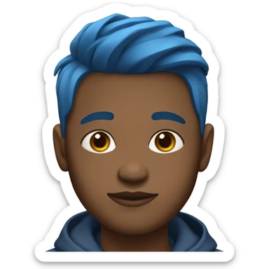 nija with blue hair and a low taper fade sticker