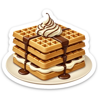 waffles with cream and nutella  sticker