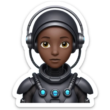 black aliens look alike humans but very tech sticker