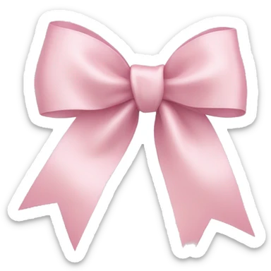 light pink ribbon bow sticker