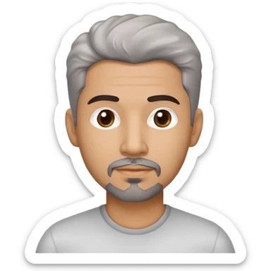 hispanic man salt and pepper hair gotee sticker