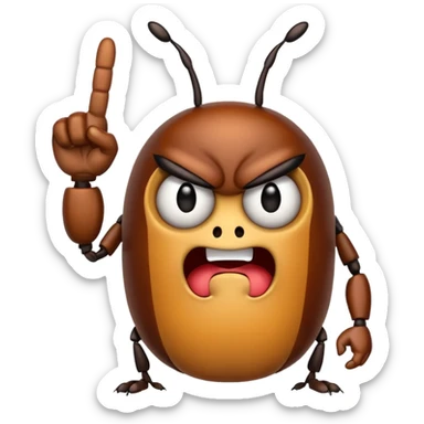 Beetle sticking out middle finger sticker