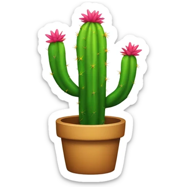 Rainbow cactus sticker