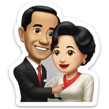Presiden Jokowi holding megawati sticker