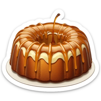 Bundt cake with caramel sliced apples  sticker