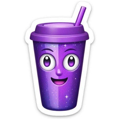 glitter purple cup sticker