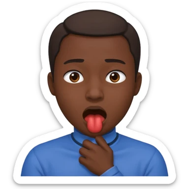 a person doing the choking emote sticker