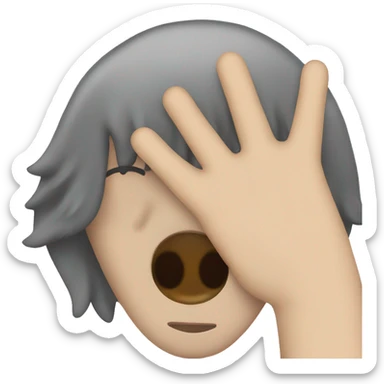 hand covering eyes because of embarrassment  sticker