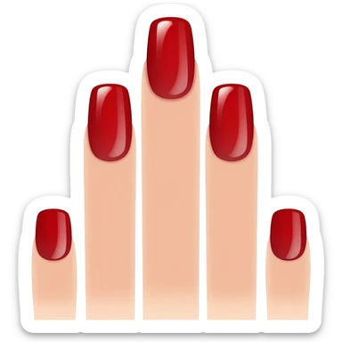 IOS nails with red nail polish sticker