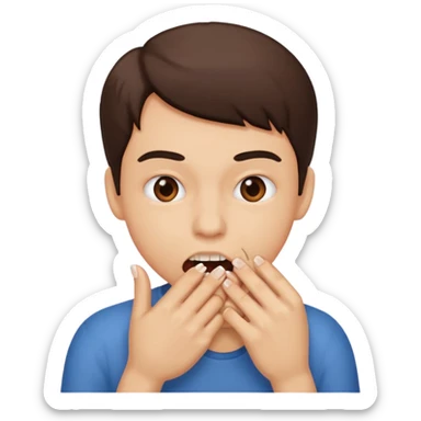 Person biting nails sticker