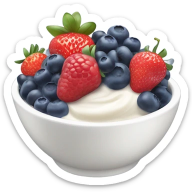 A bowl with yogurt and berries  sticker