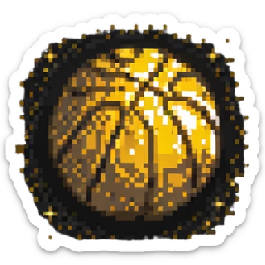 Golden basketball with sparkles sticker