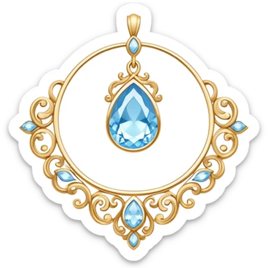 Light blue and gold jewelry sticker