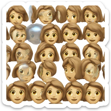 head hologram of a cartoon woman sticker