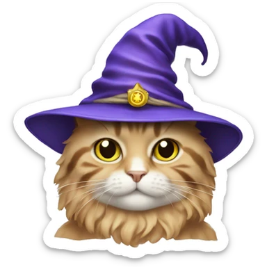 cat wearing a wizard disguise  sticker