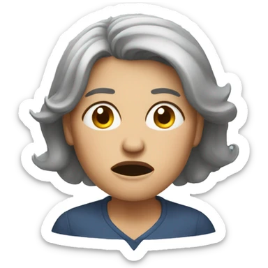 Middle-aged woman with frustrated emotion  sticker
