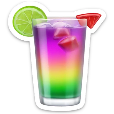 Drink purple green red yellow pink cocktail sticker