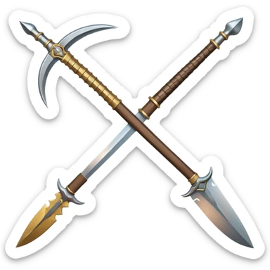 CREA UN ARSENAL DE ARMAS PERO QUE TENGA ESPADAS, CUCHILLOS Y ARCOS Y LANZA sticker