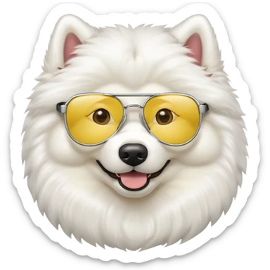 Samoyed wearing yellow glasses sticker