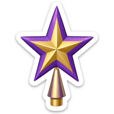 purple and gold tree topper sticker