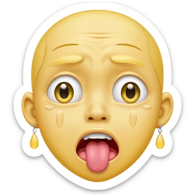 ugly pleading with eyes yellow emoti ib🥺👀 emoji with tongue out sticker