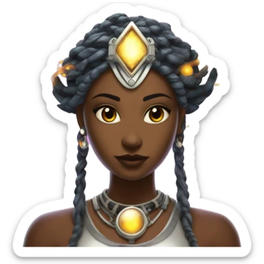 Technomancy Goddess is a mystical being who controls both magic and technology. She can cast spells on technological & Cybernetics Her powers blend the ancient art of magic with advanced cybernetics and technology. She can command machines sticker