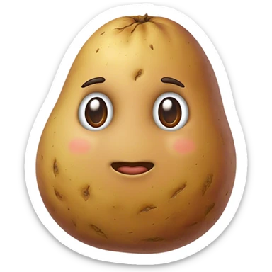 a potato faceless vegetable no emoji sticker