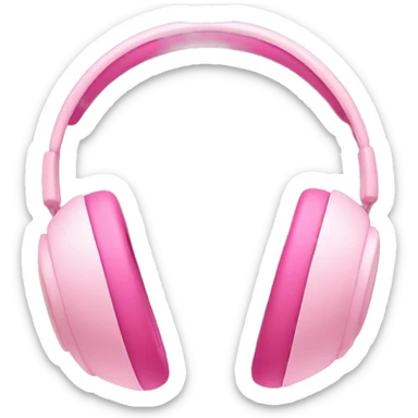 Cute Apple headphones that are pink and baby pink  sticker