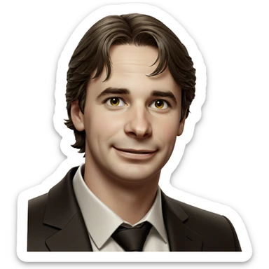 smiling boy in formal attire sticker